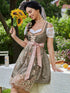 Dreiteiliges Spitzen-Schürzen-Set für Damen mit Digitaldruck – Traditionelle Oktoberfest-Kleidung